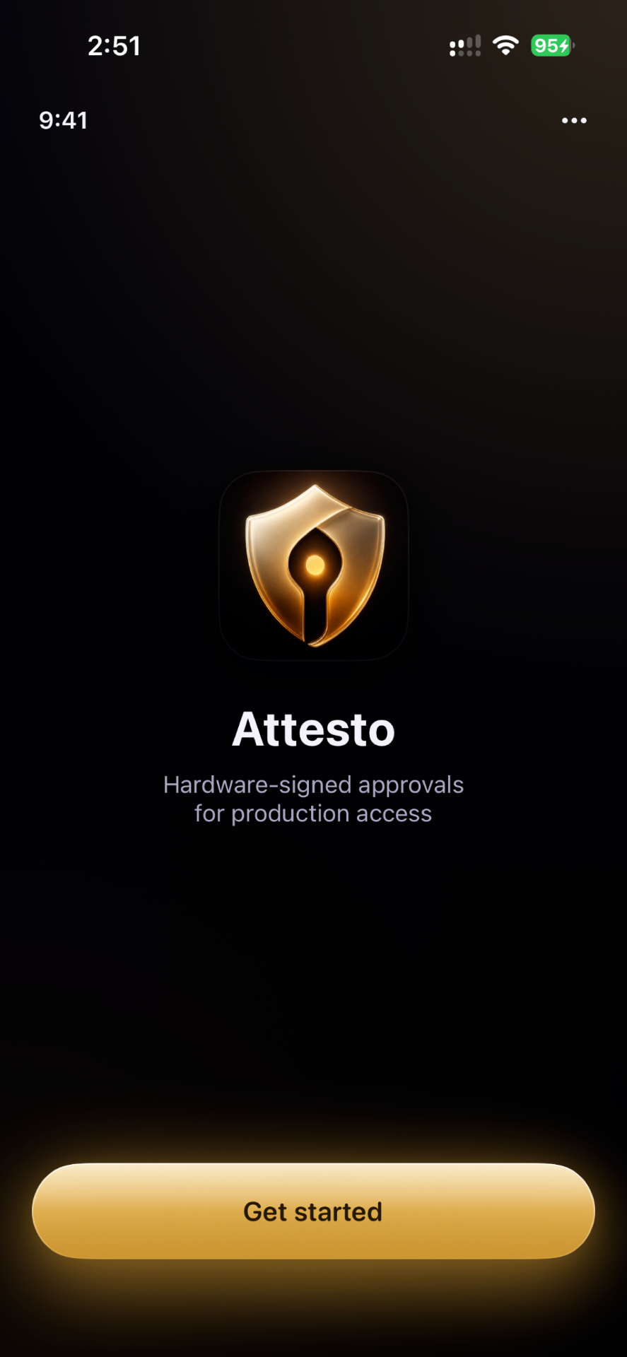 Attesto launch screen
