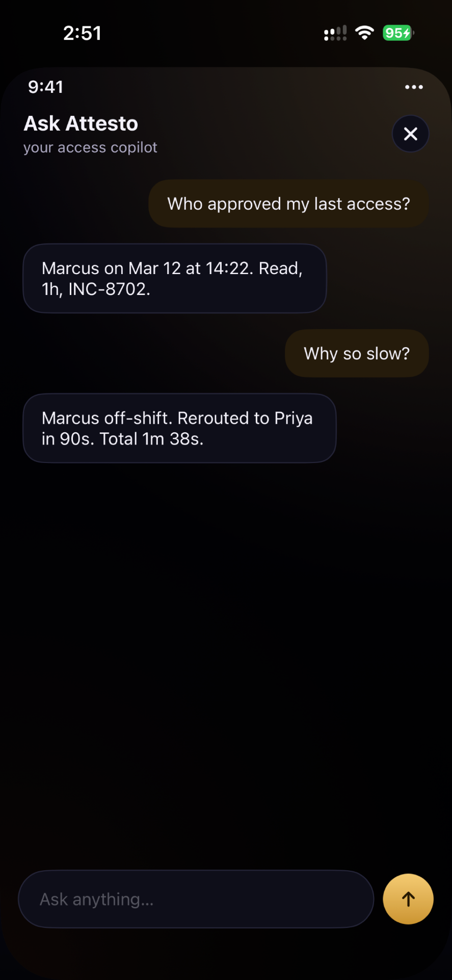 Ask Attesto - on-device access copilot